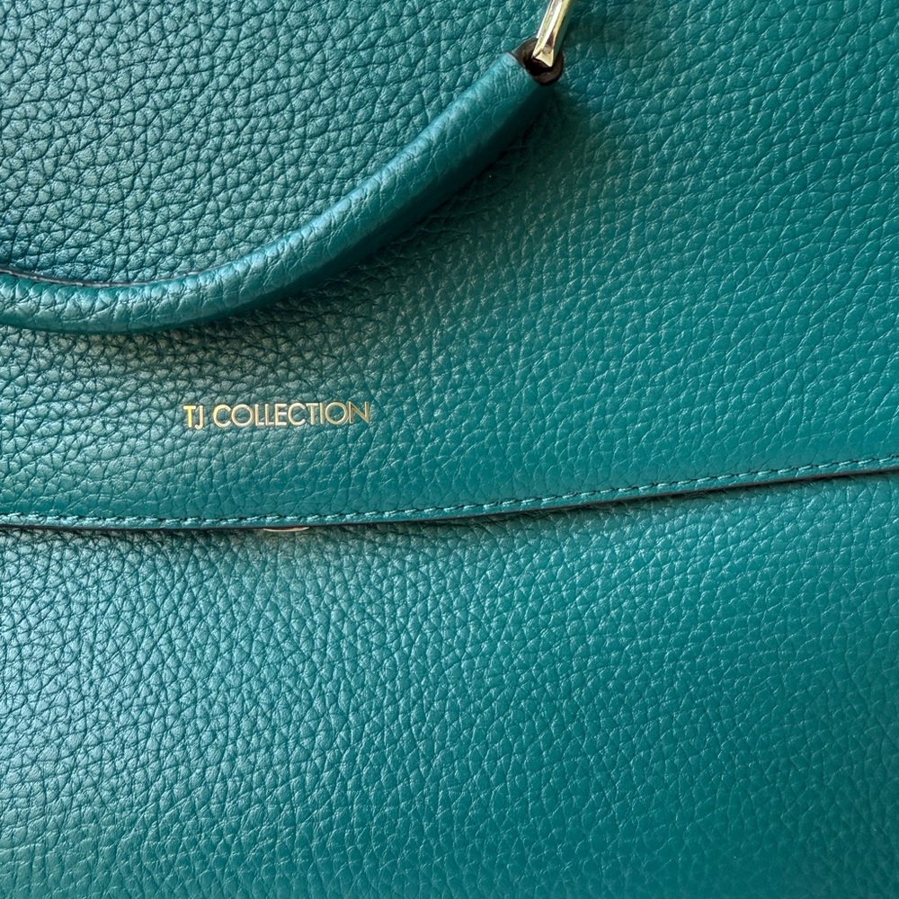 JM Collection Turquoise Leather Shoulder Bag